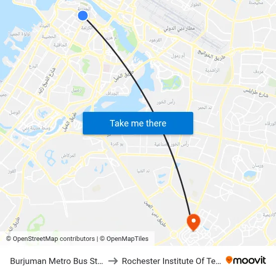 Burjuman Metro Bus Stop A - 01 to Rochester Institute Of Technology map