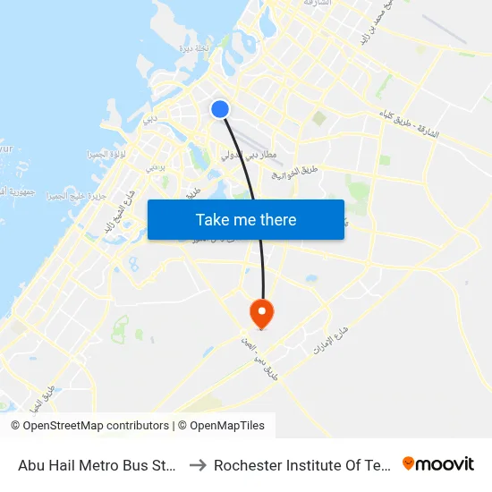 Abu Hail Metro Bus Stop B - 01 to Rochester Institute of Technology map
