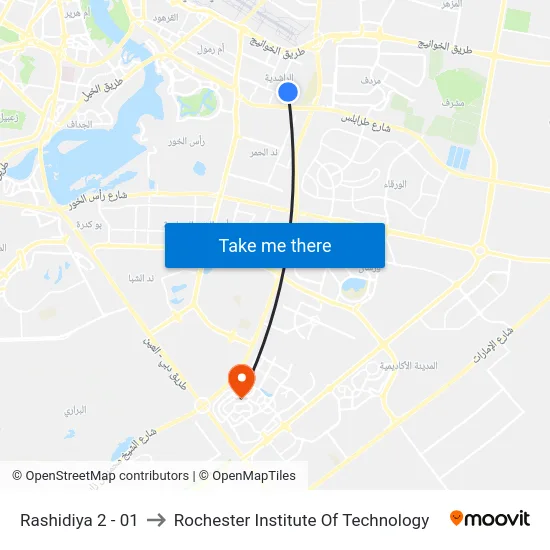 Rashidiya 2 - 01 to Rochester Institute Of Technology map