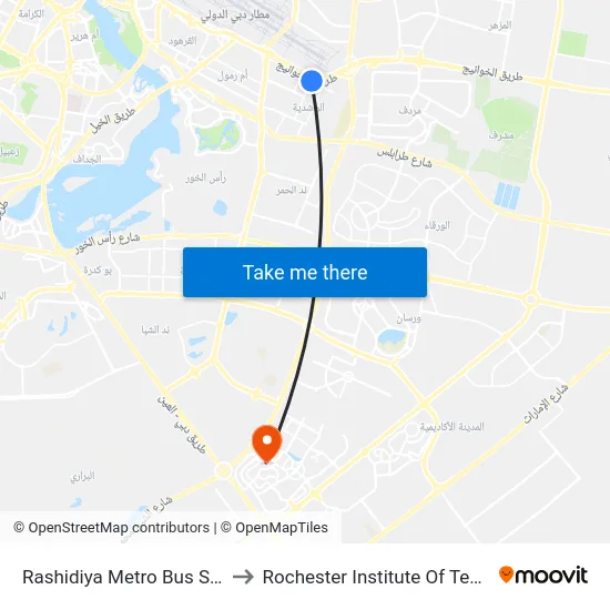 Rashidiya Metro Bus Stop - 08 to Rochester Institute Of Technology map