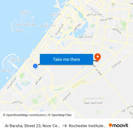 Al Barsha, Street 23, Noor Center For Training - 01 to Rochester Institute of Technology map