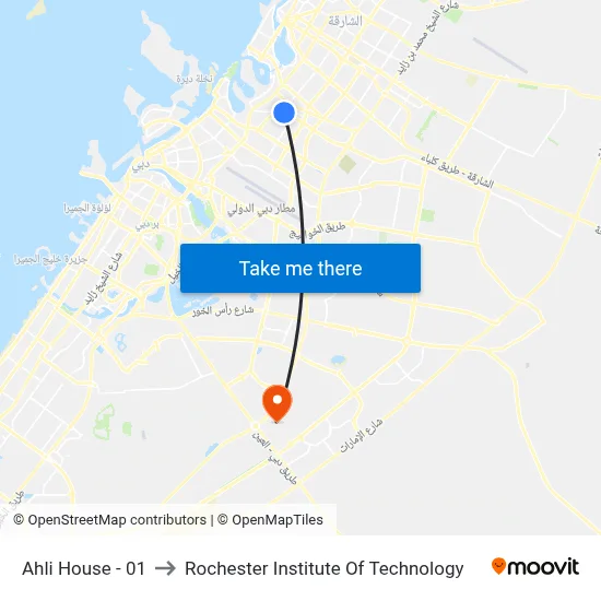 Ahli House - 01 to Rochester Institute of Technology map