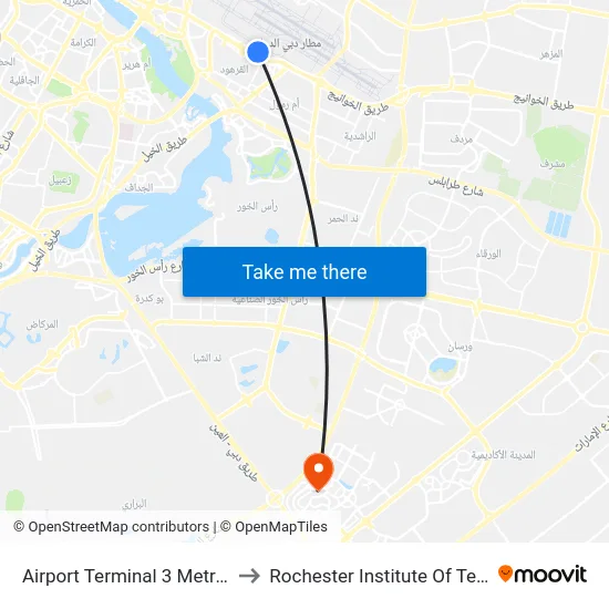 Airport Terminal 3 Metro Station to Rochester Institute Of Technology map