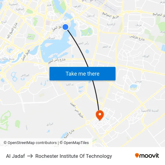 Al Jadaf to Rochester Institute Of Technology map