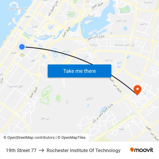 19th Street 77 to Rochester Institute of Technology map