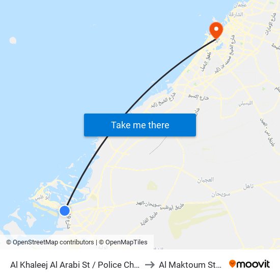 Al Khaleej Al Arabi St / Police Check Point to Al Maktoum Stadium map