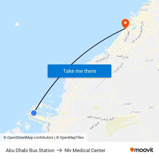 Abu Dhabi Bus Station to Nlv Medical Center map