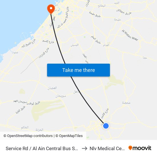 Service Rd  / Al Ain Central Bus Station to Nlv Medical Center map