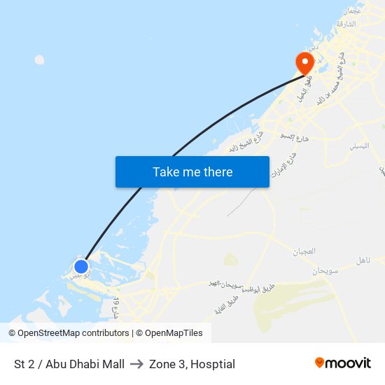 St 2 / Abu Dhabi Mall to Zone 3, Hosptial map