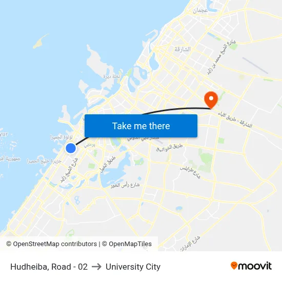 Hudheiba, Road - 02 to University City map