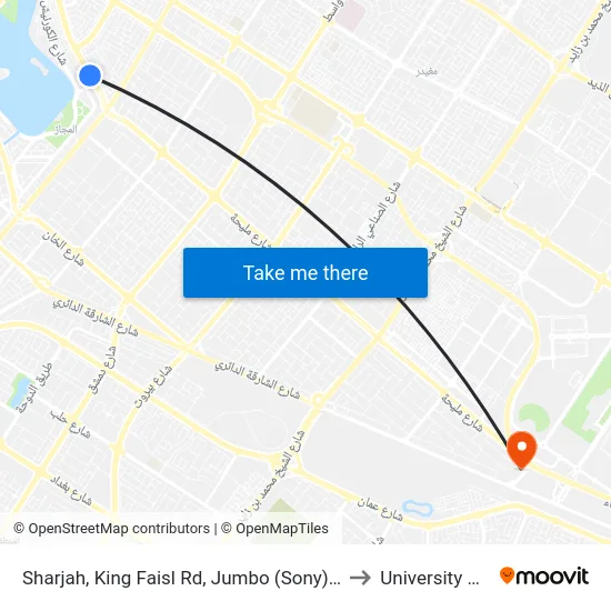 Sharjah, King Faisl Rd, Jumbo (Sony) - 02 to University City map
