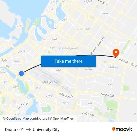 Dnata - 01 to University City map