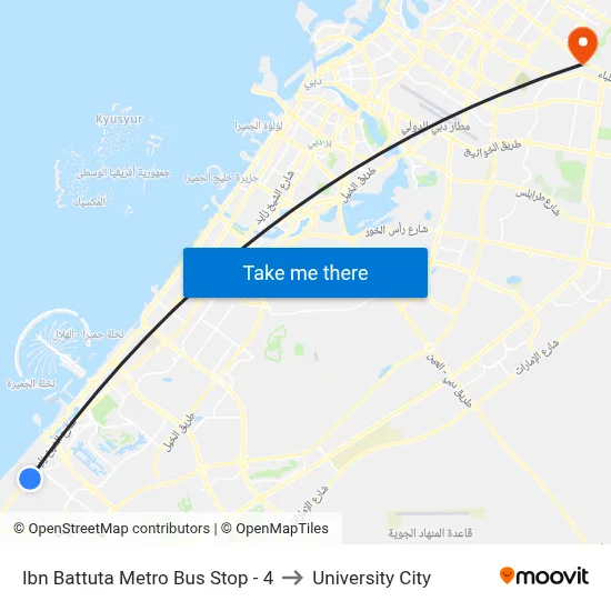 Ibn Battuta Metro Bus Stop - 4 to University City map