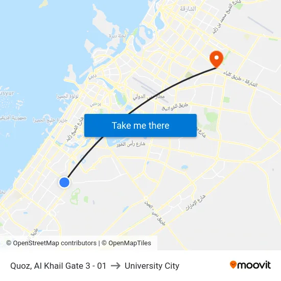 Quoz, Al Khail Gate 3 - 01 to University City map