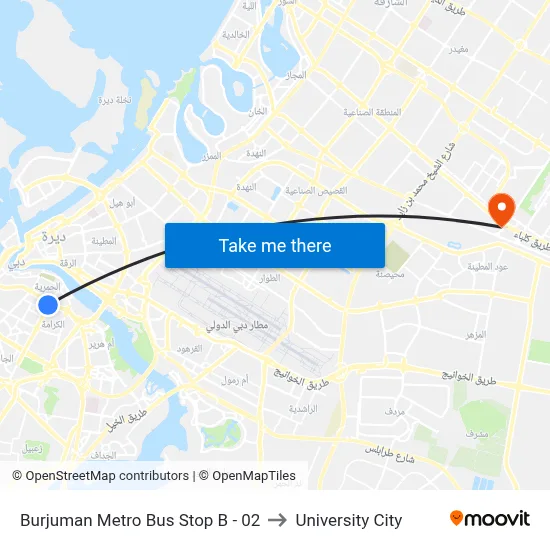 Burjuman Metro Bus Stop B - 02 to University City map
