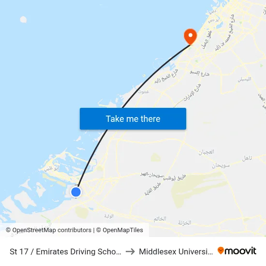 St 17 / Emirates Driving School to Middlesex University map
