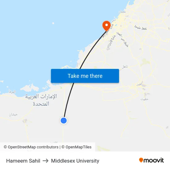 Hameem Sahil to Middlesex University map