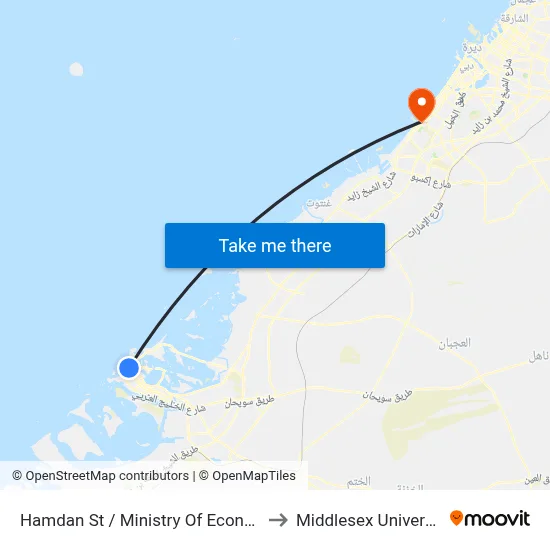 Hamdan Street / Ministry Of Economy to Middlesex University map