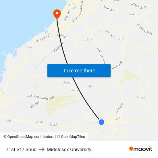 71st St  / Souq to Middlesex University map