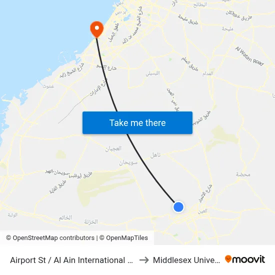 Airport Street / Al Ain International Airport to Middlesex University map