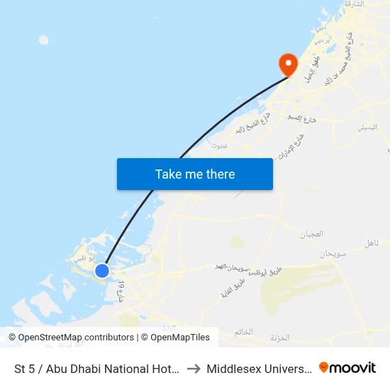 St 5 / Abu Dhabi National Hotels to Middlesex University map