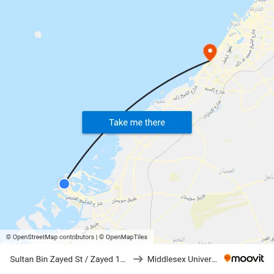 Sultan Bin Zayed St / Zayed 1st St to Middlesex University map