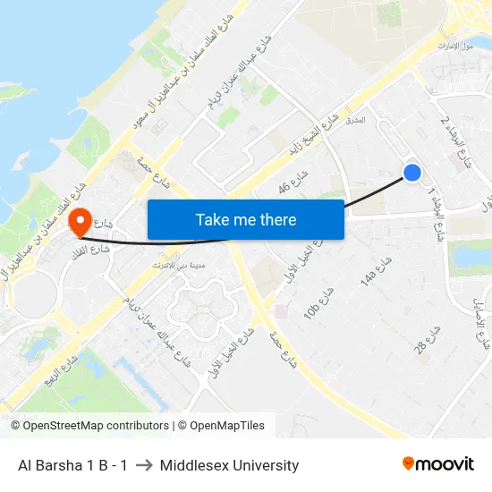 Al Barsha 1  B - 1 to Middlesex University map