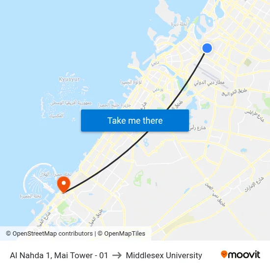 Al Nahda 1, Mai Tower - 01 to Middlesex University map