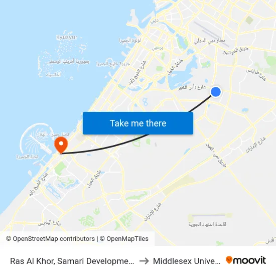 Ras Al Khor, Samari Development - 01 to Middlesex University map