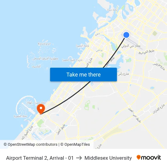 Airport Terminal 2, Arrival - 01 to Middlesex University map
