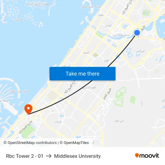 Rbc Tower 2 - 01 to Middlesex University map