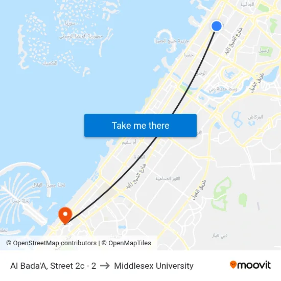 Al Bada'a, Street 2c - 2 to Middlesex University map