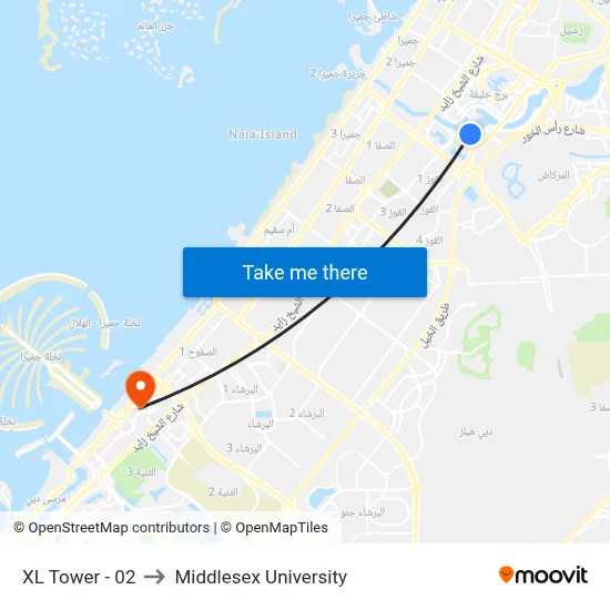 XL Tower - 02 to Middlesex University map