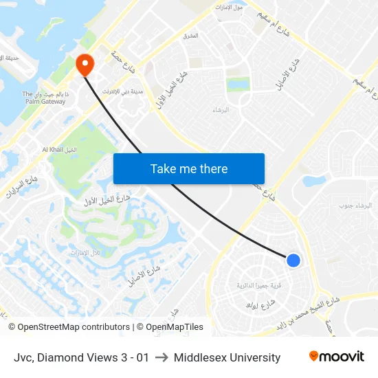 Jvc, Diamond Views 3 - 01 to Middlesex University map