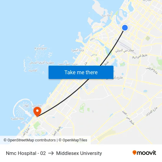 Nmc Hospital - 02 to Middlesex University map