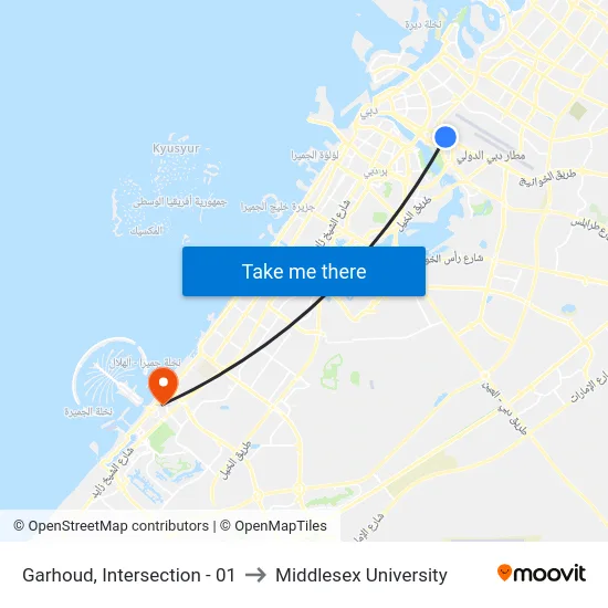 Garhoud, Intersection - 01 to Middlesex University map
