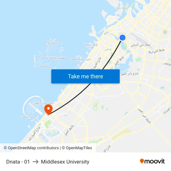 Dnata - 01 to Middlesex University map