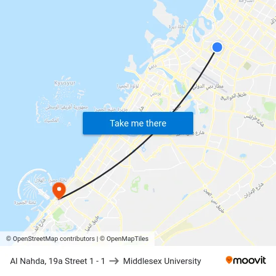 Al Nahda, 19a Street 1 - 1 to Middlesex University map