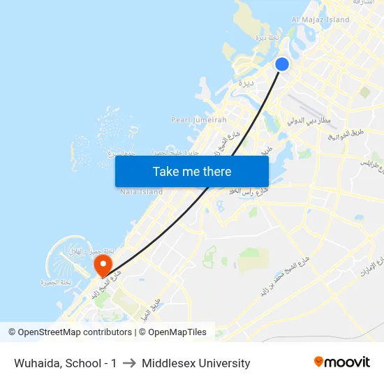 Wuhaida, School - 1 to Middlesex University map