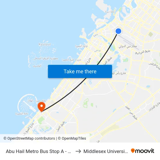 Abu Hail Metro Bus Stop A - 06 to Middlesex University map