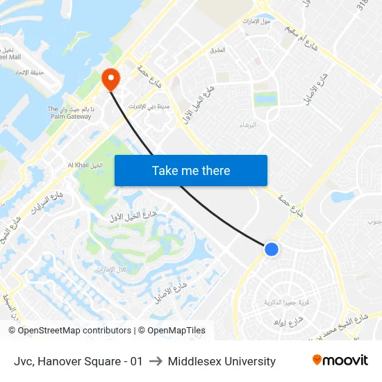 Jvc, Hanover Square - 01 to Middlesex University map