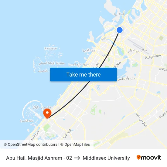 Abu Hail, Masjid Ashram - 02 to Middlesex University map