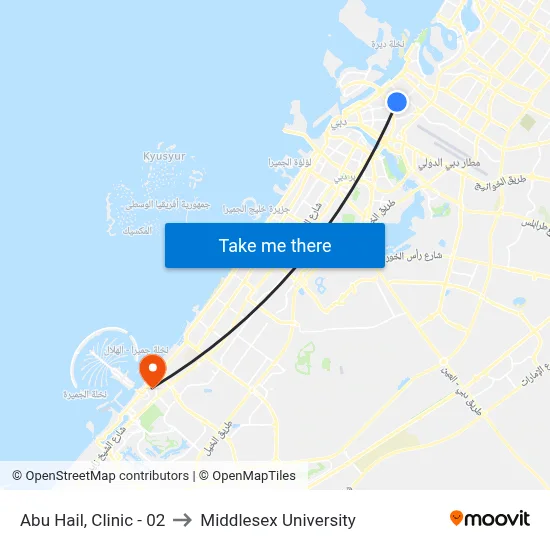 Abu Hail, Clinic - 02 to Middlesex University map