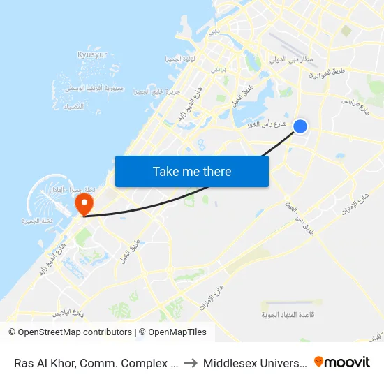 Ras Al Khor, Comm. Complex - 1 to Middlesex University map