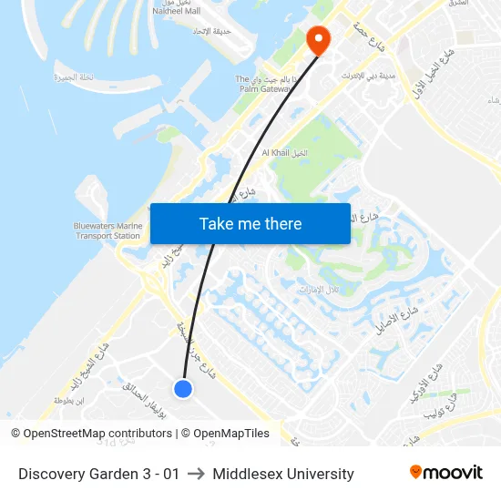 Discovery Garden 3 - 01 to Middlesex University map