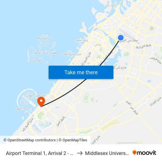Airport Terminal 1, Arrival 2 - 02 to Middlesex University map