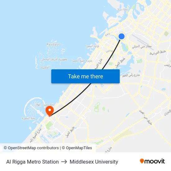 Al Rigga Metro Station to Middlesex University map