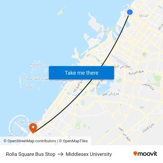 Rolla Square Bus Stop to Middlesex University map