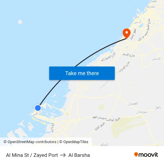 Al Mina Street / Zayed Port to Al Barsha map