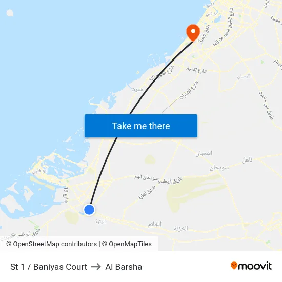 Street 1 / Baniyas Court to Al Barsha map